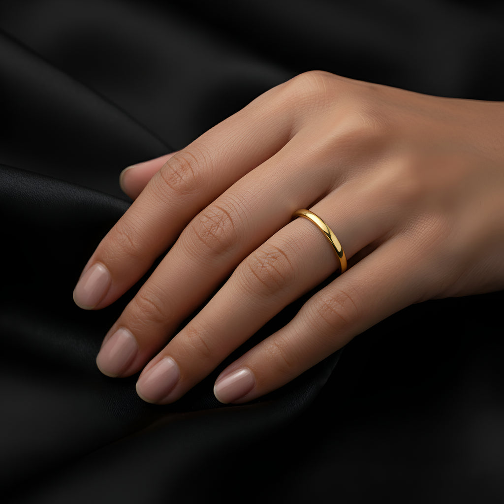 Minimalist Silver Band Ring – Thin Stackable Wedding or Promise Ring