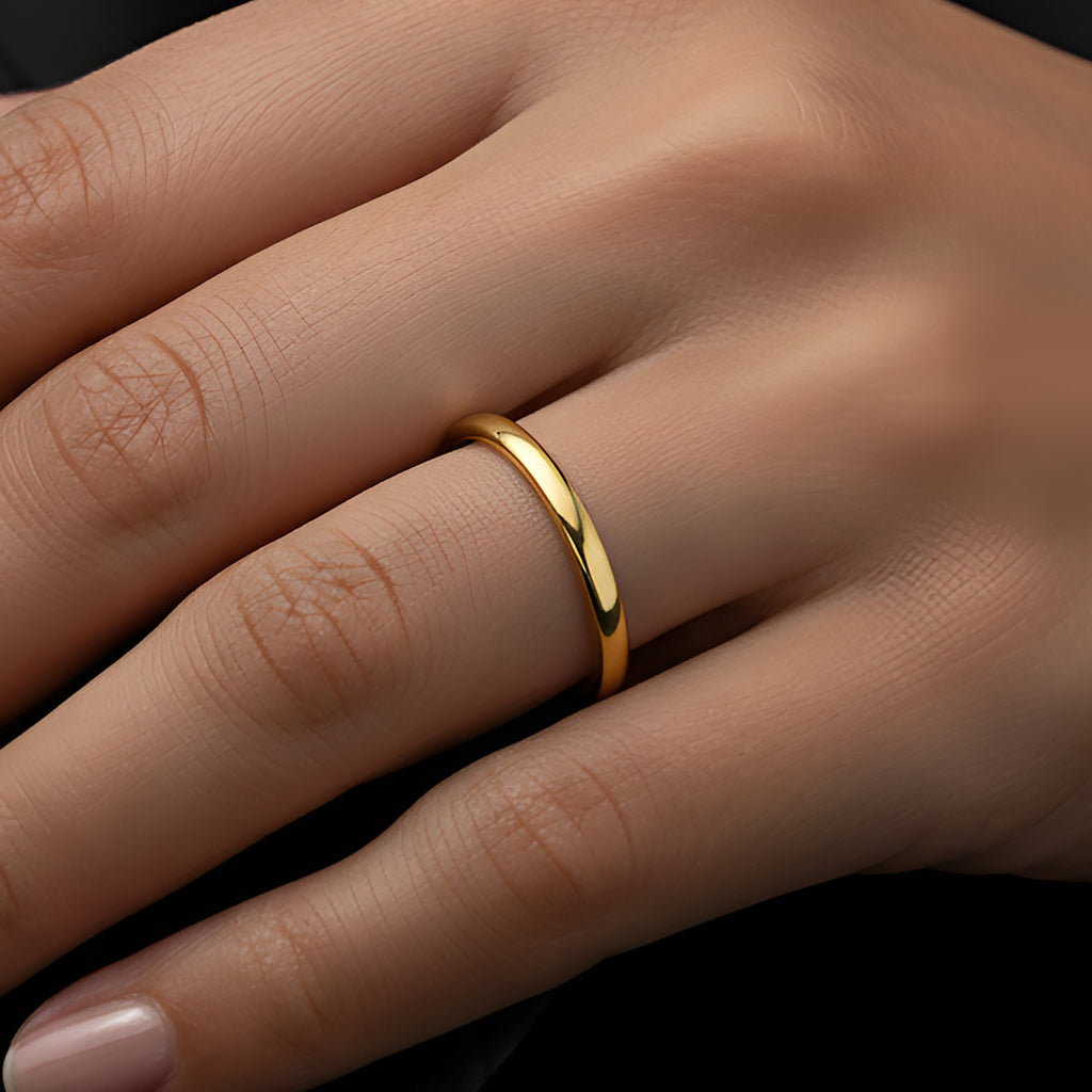 Minimalist Silver Band Ring – Thin Stackable Wedding or Promise Ring