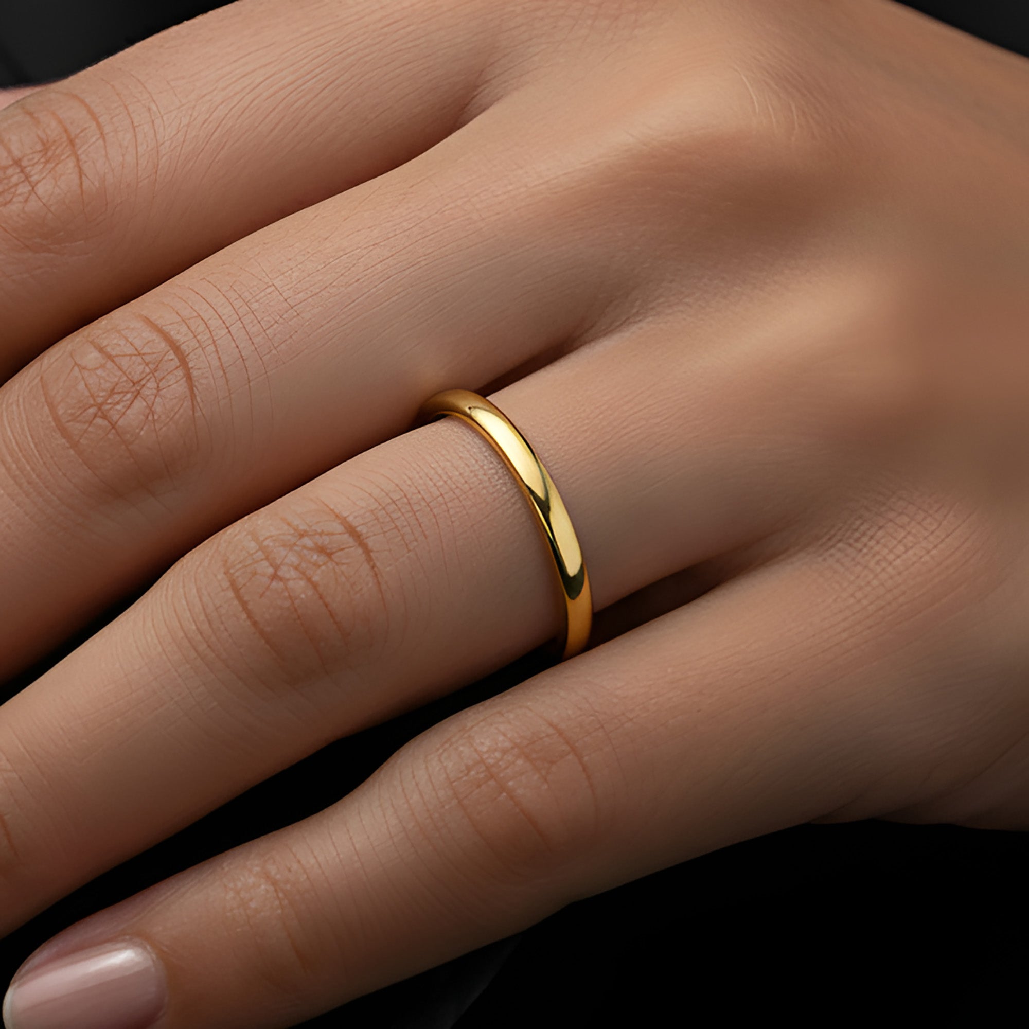 Minimalist Silver Band Ring – Thin Stackable Wedding or Promise Ring