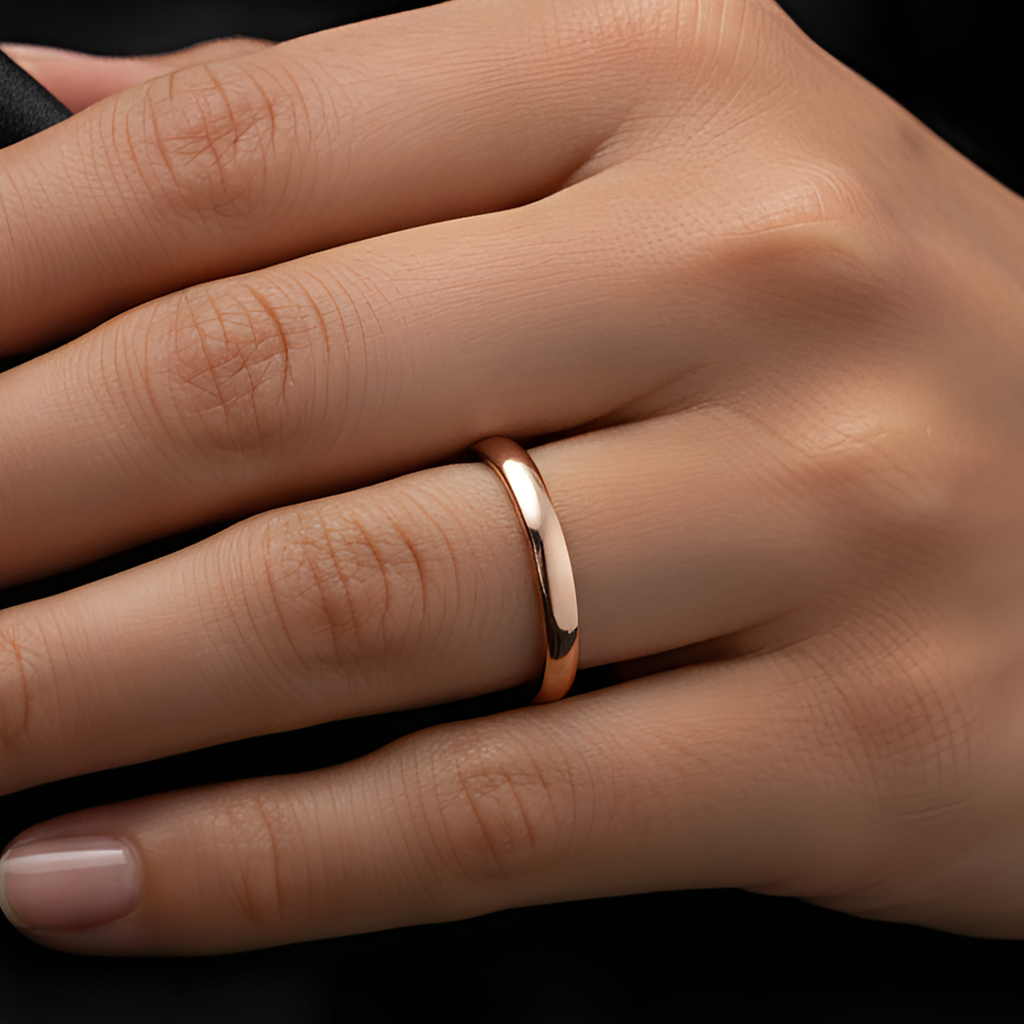 Minimalist Silver Band Ring – Thin Stackable Wedding or Promise Ring