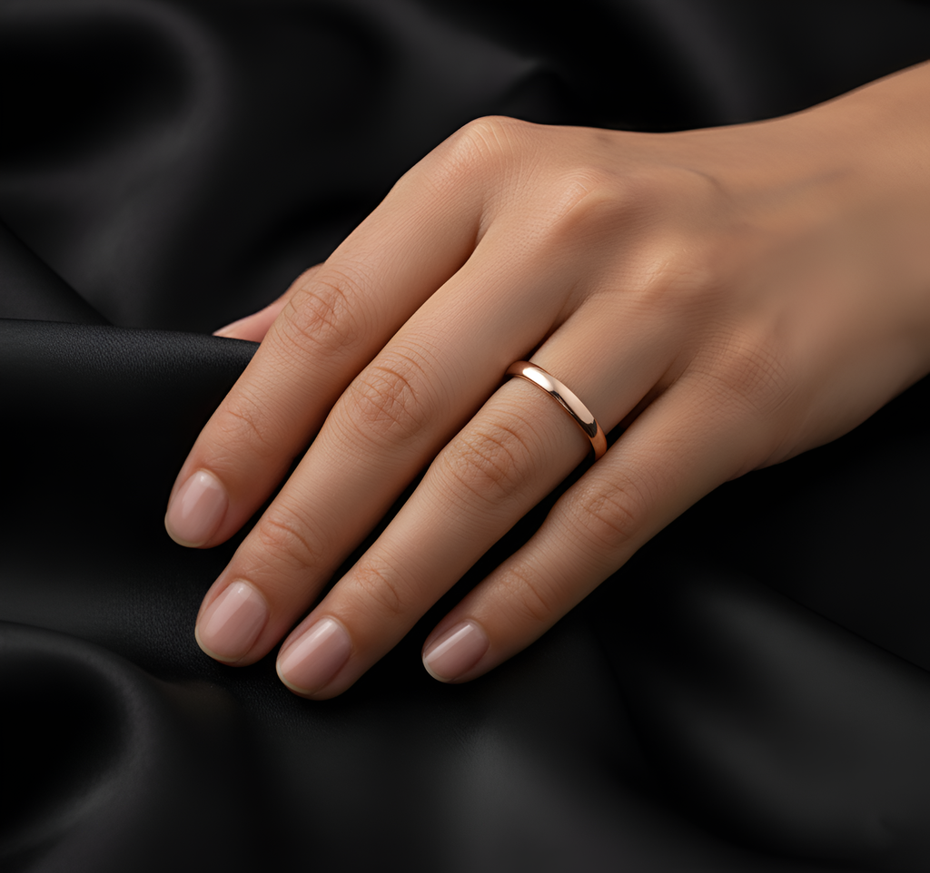 Minimalist Silver Band Ring – Thin Stackable Wedding or Promise Ring