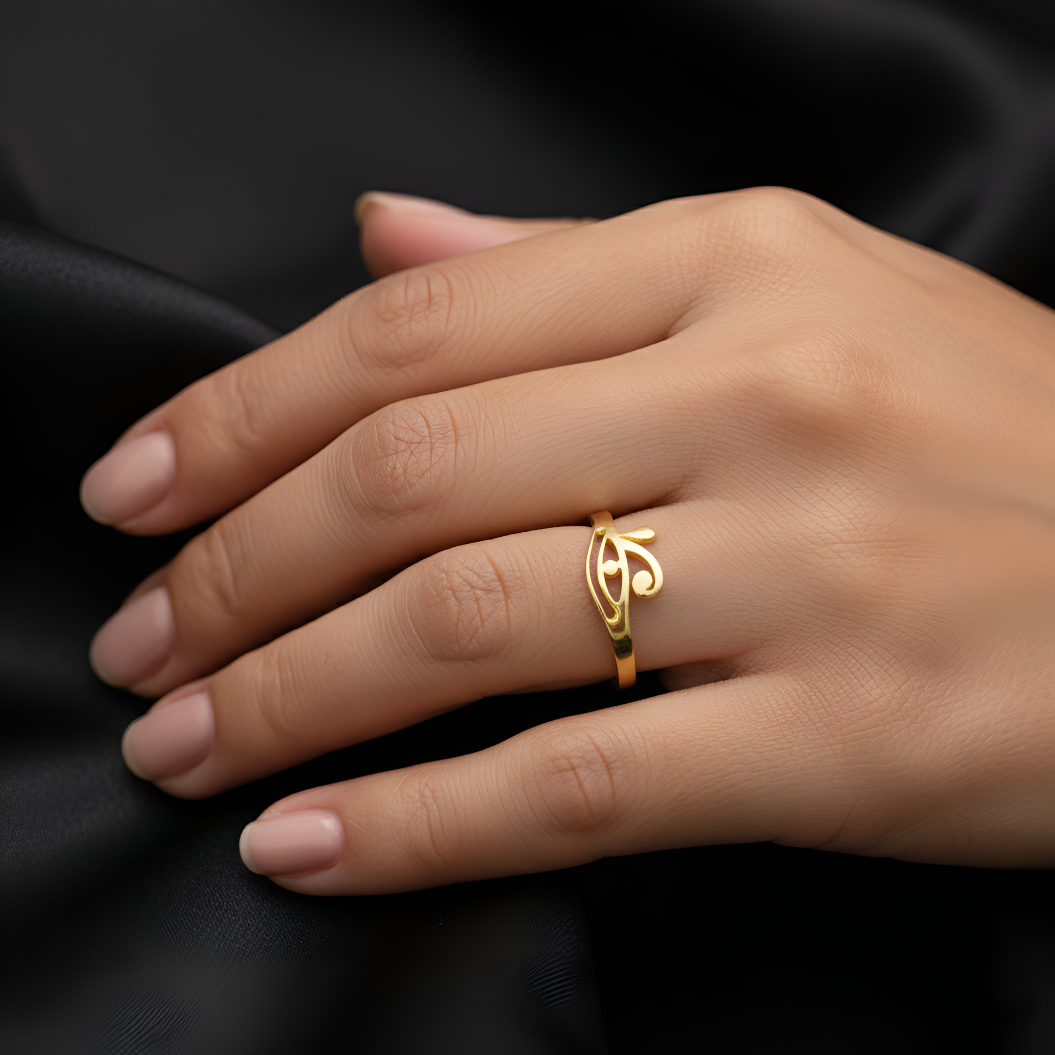 Sterling Silver Eye of Horus Ring – Minimalist Egyptian Symbol Ring, Dainty Openwork Band