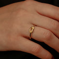 Minimal Gold Knot Ring – Dainty Adjustable Knot Ring, Everyday Stackable Jewelry