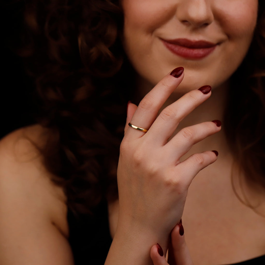 Minimalist Silver Band Ring – Thin Stackable Wedding or Promise Ring