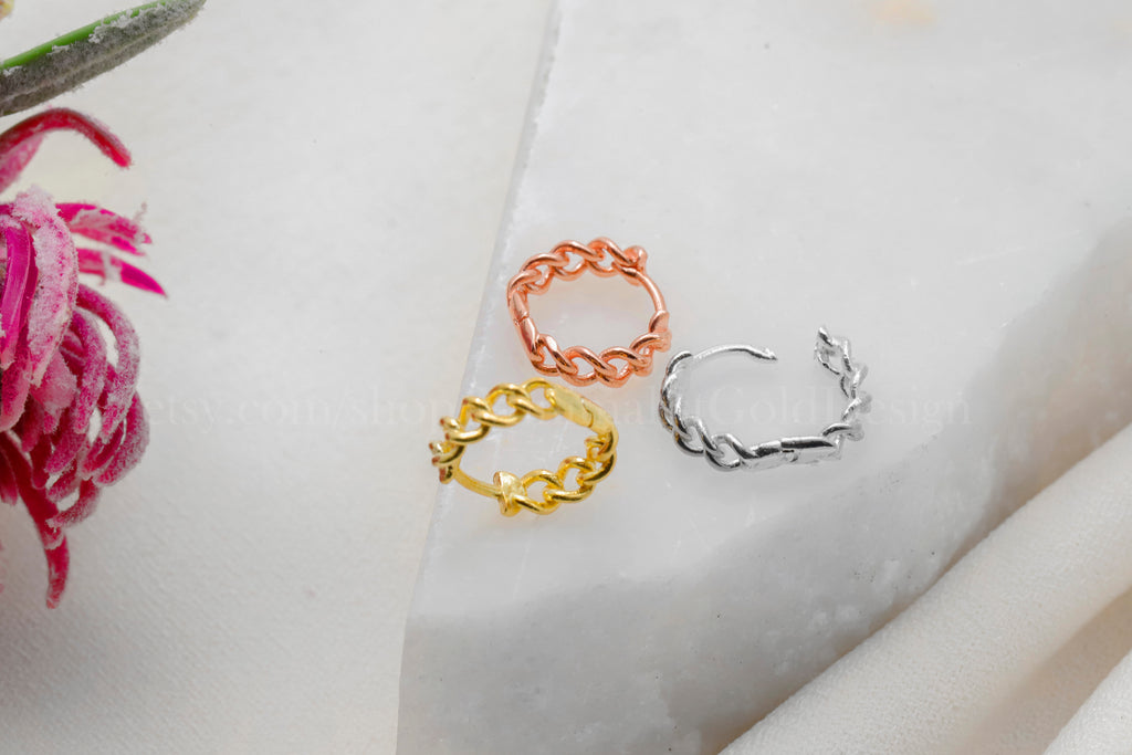 Chain Link Hoop Earrings – Dainty Minimalist Huggie Earrings, Everyday Stackable Jewelry