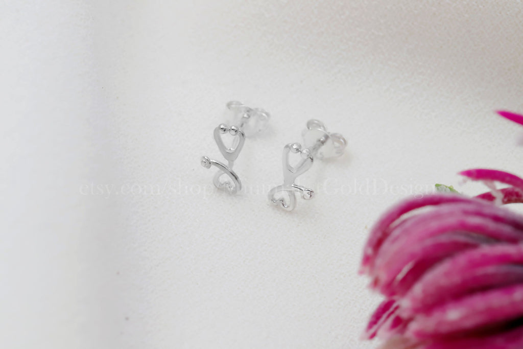 Stethoscope Stud Earrings – Gold & Silver Minimalist Medical Earrings