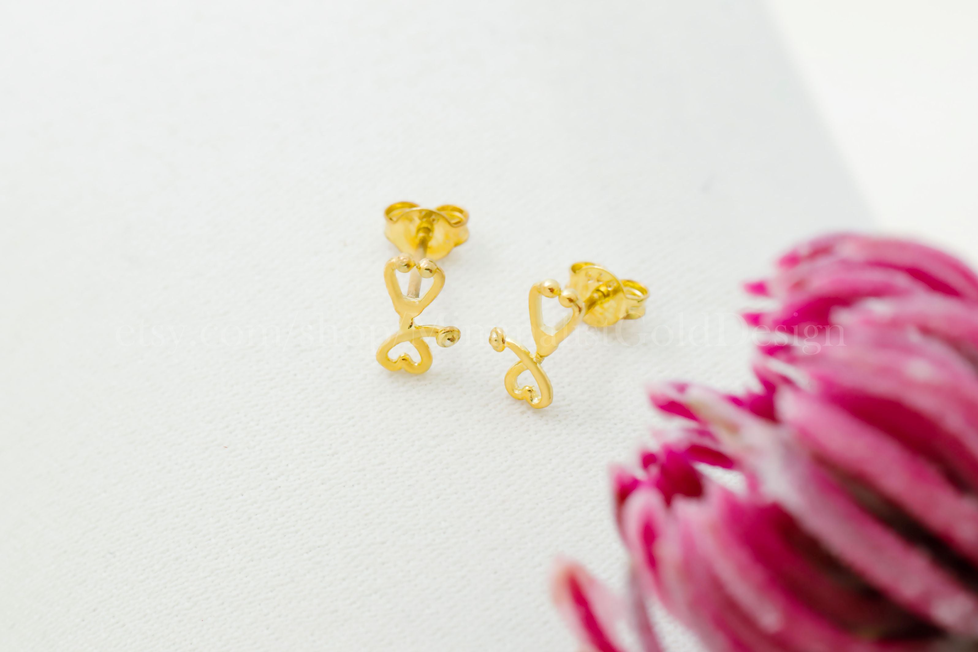 Stethoscope Stud Earrings – Gold & Silver Minimalist Medical Earrings