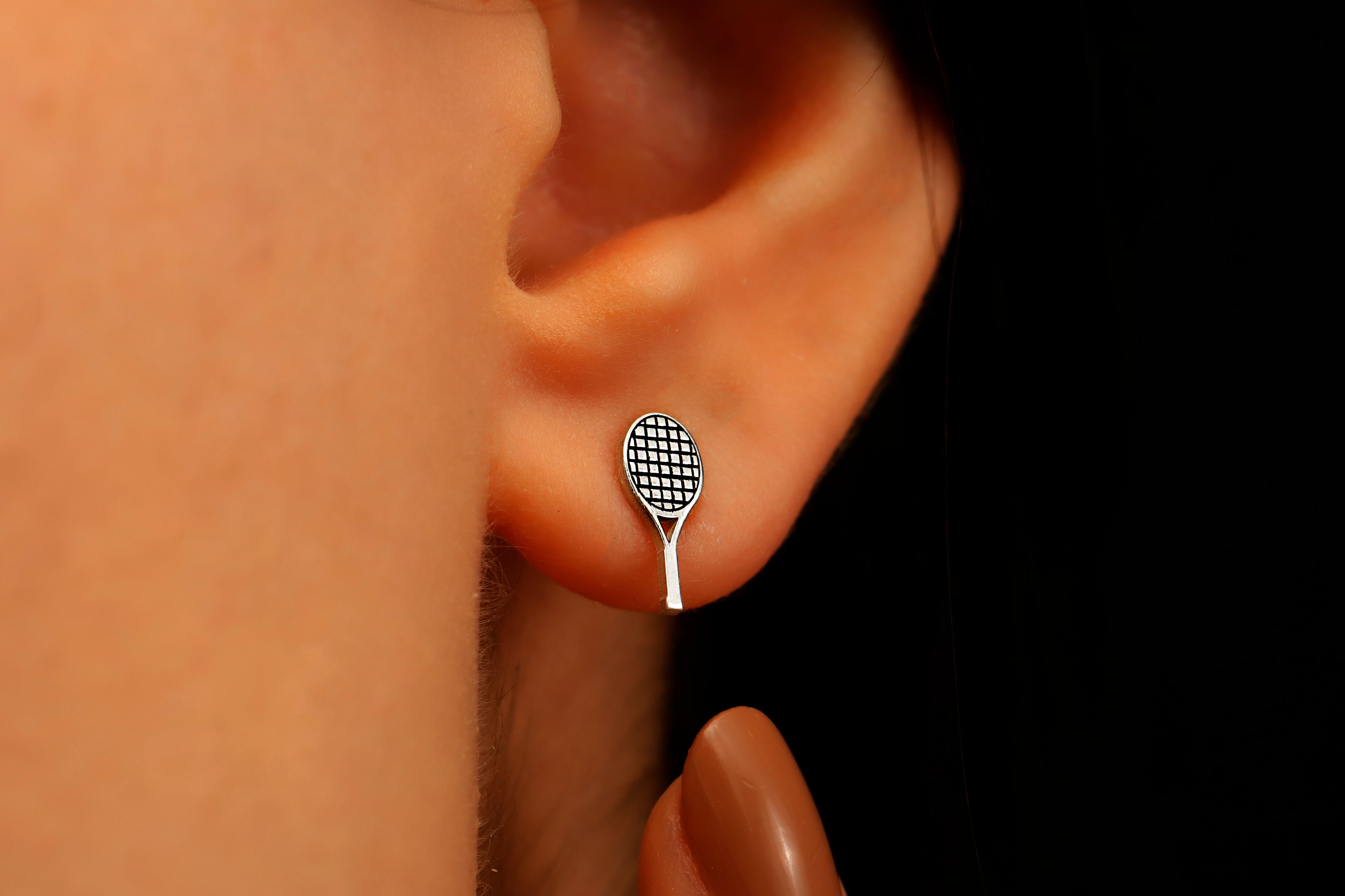 Tennis Racket Earrings – Dainty Sports Jewelry Gift for Women