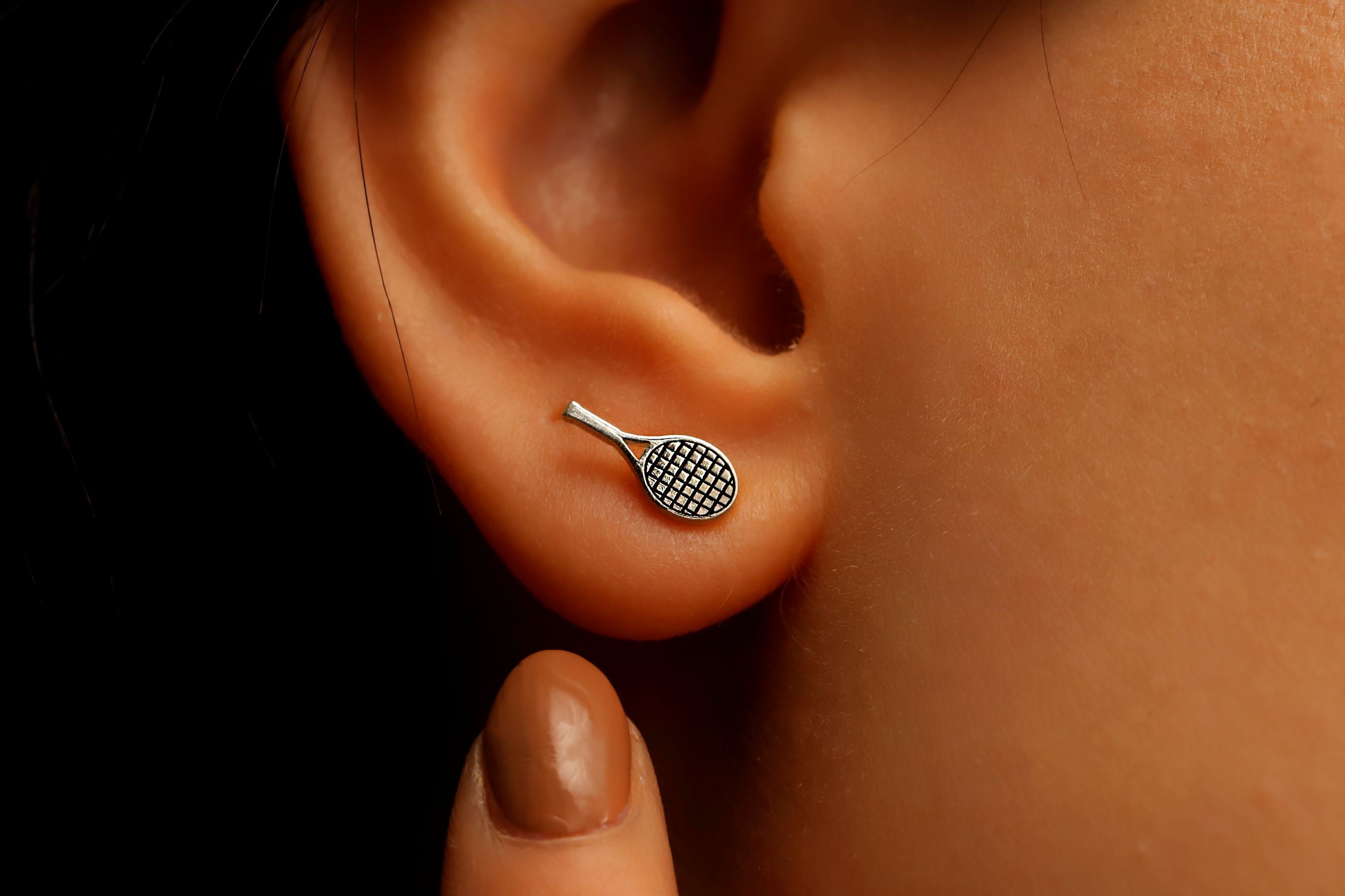 Tennis Racket Earrings – Dainty Sports Jewelry Gift for Women