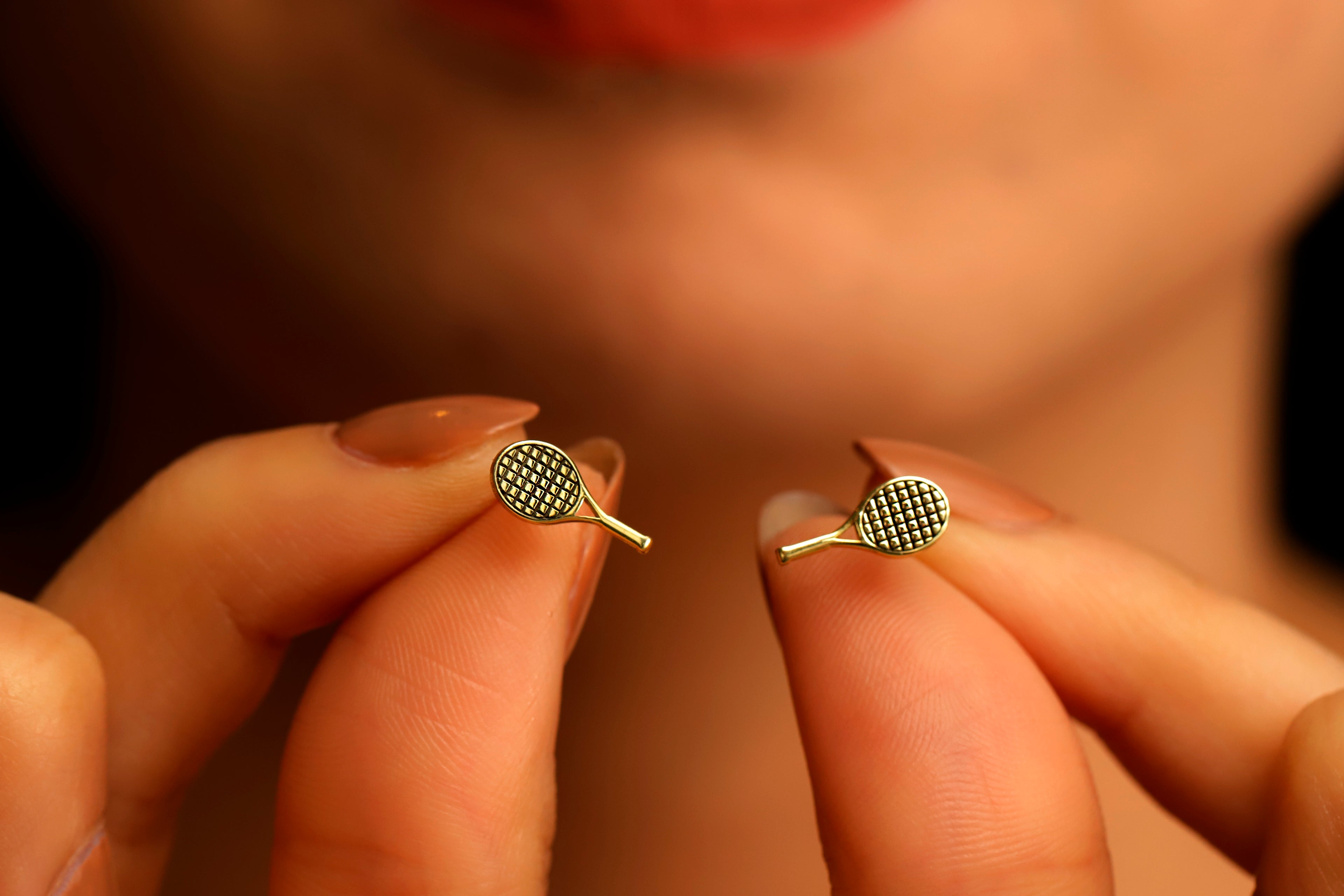 Tennis Racket Earrings – Dainty Sports Jewelry Gift for Women