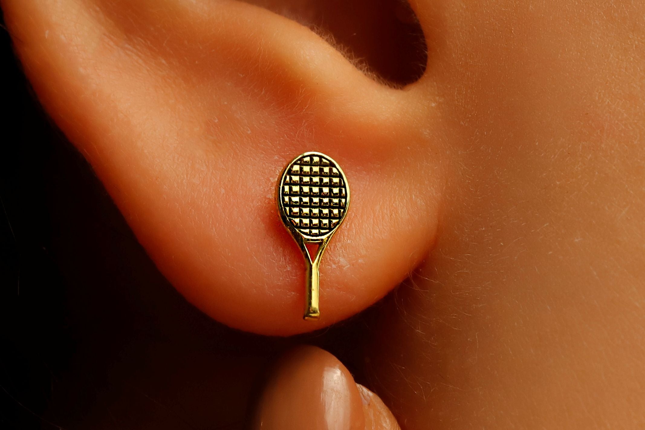 Tennis Racket Earrings – Dainty Sports Jewelry Gift for Women