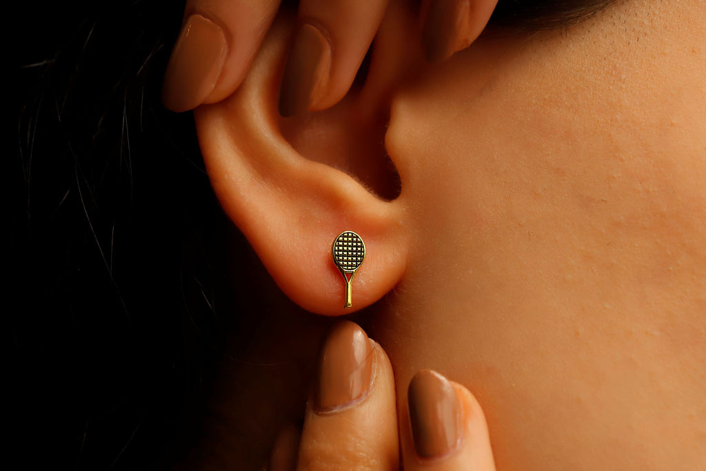 Tennis Racket Earrings – Dainty Sports Jewelry Gift for Women