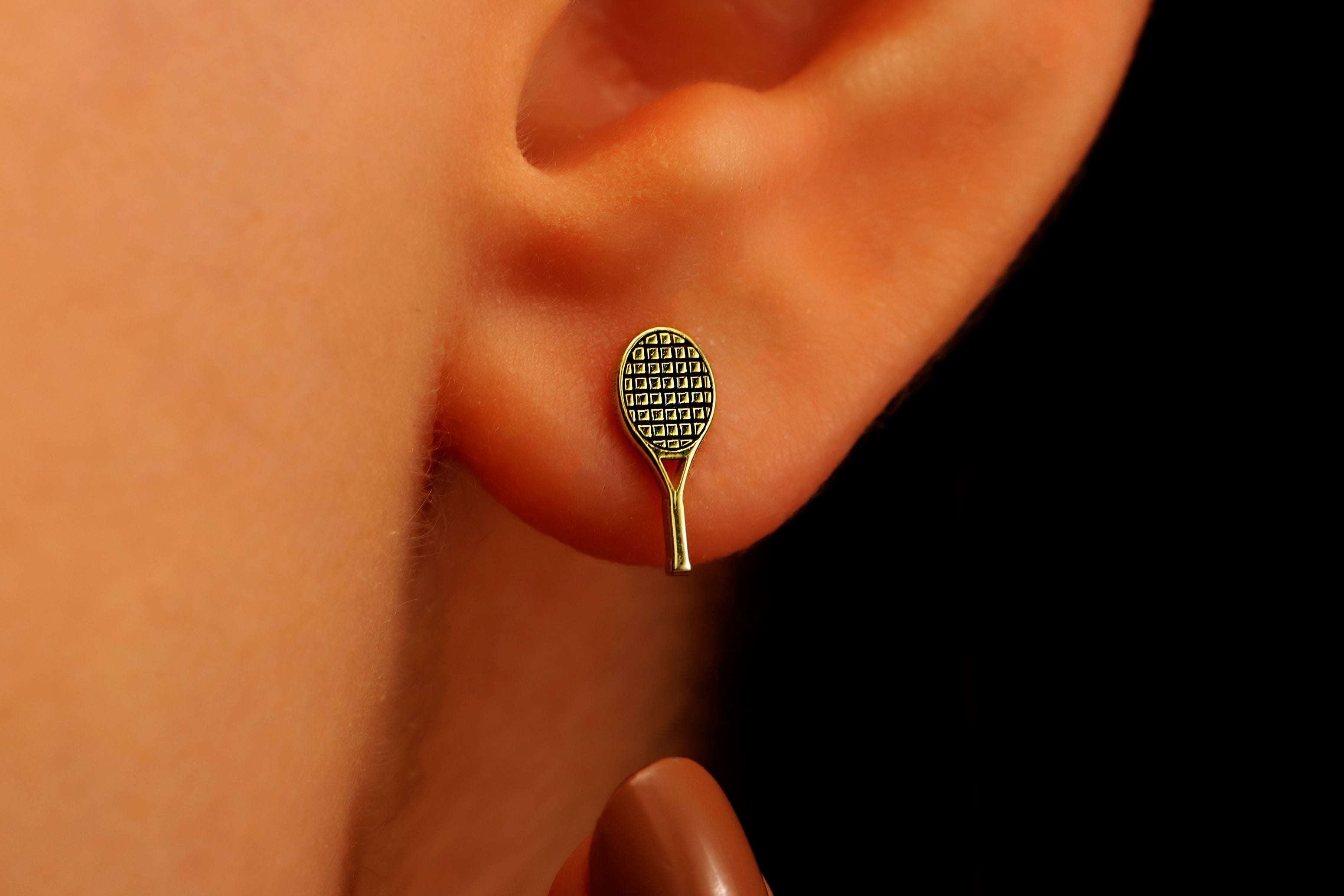 Tennis Racket Earrings – Dainty Sports Jewelry Gift for Women