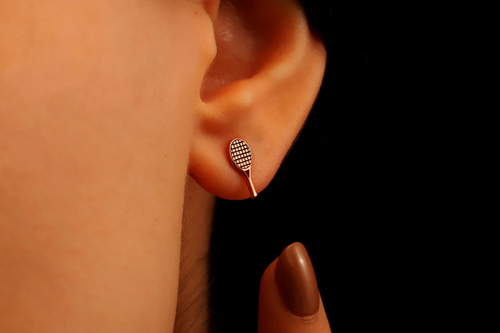Tennis Racket Earrings – Dainty Sports Jewelry Gift for Women