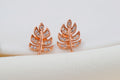 Leaf Stud Earrings – Dainty CZ Leaf Earrings, Minimalist Nature Inspired Jewelry