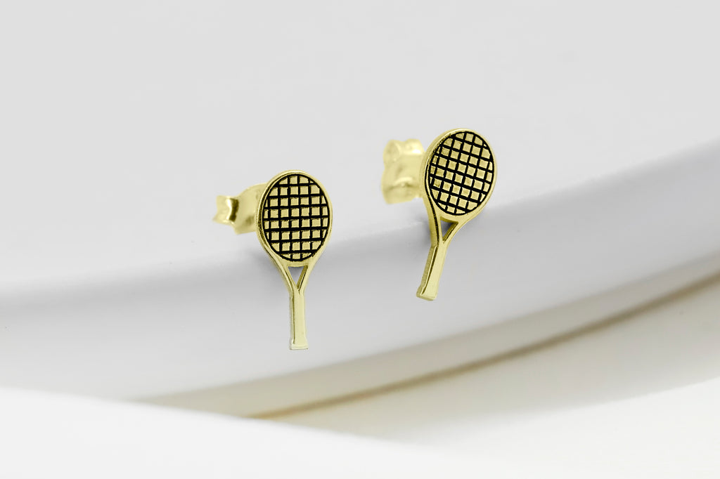 Tennis Racket Earrings – Dainty Sports Jewelry Gift for Women