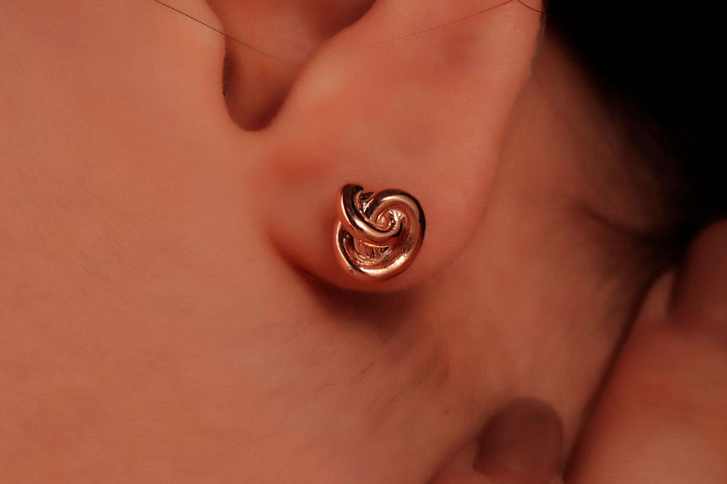Gold Knot Earrings – Minimalist Dainty Stud Earrings for Women