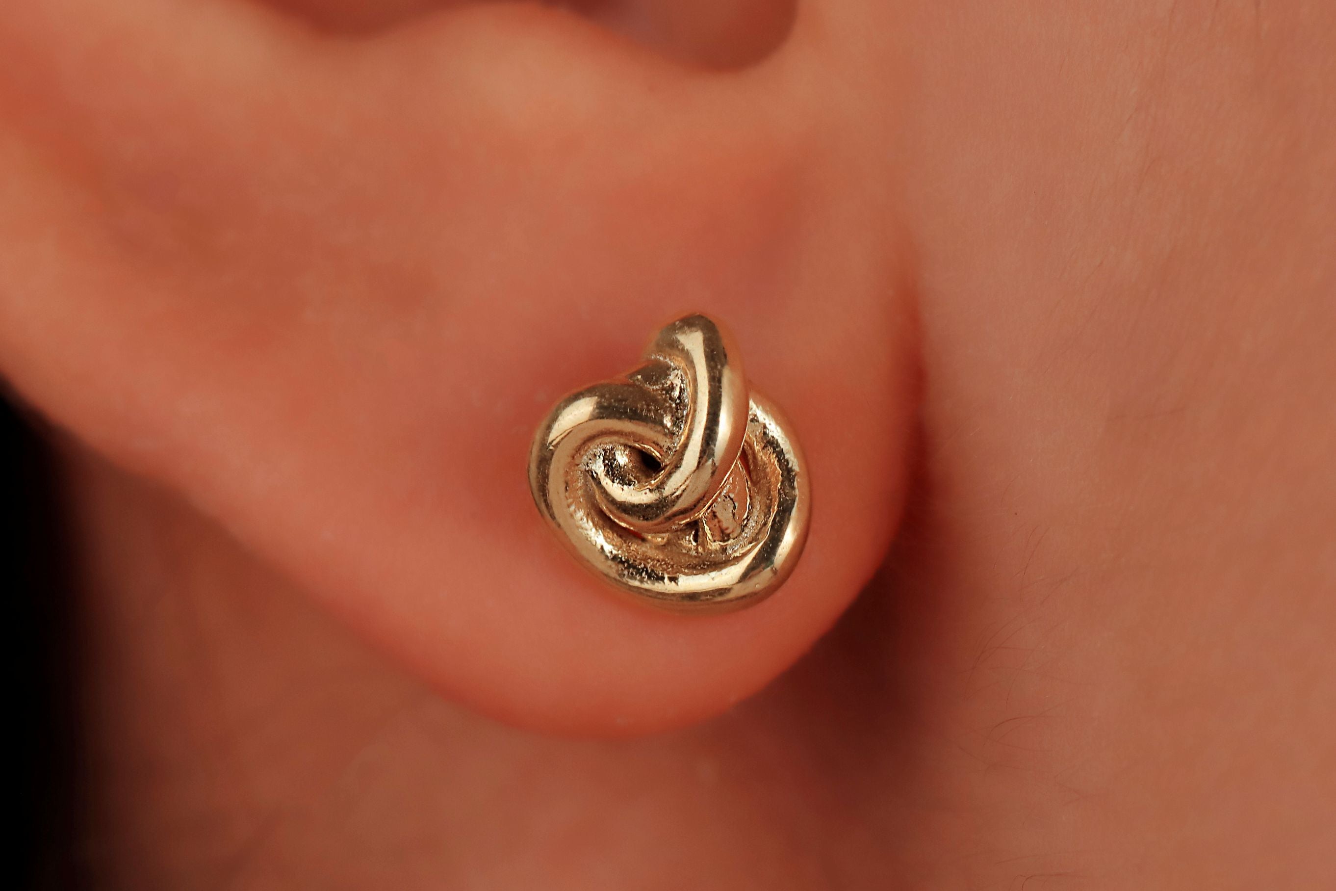 Gold Knot Earrings – Minimalist Dainty Stud Earrings for Women