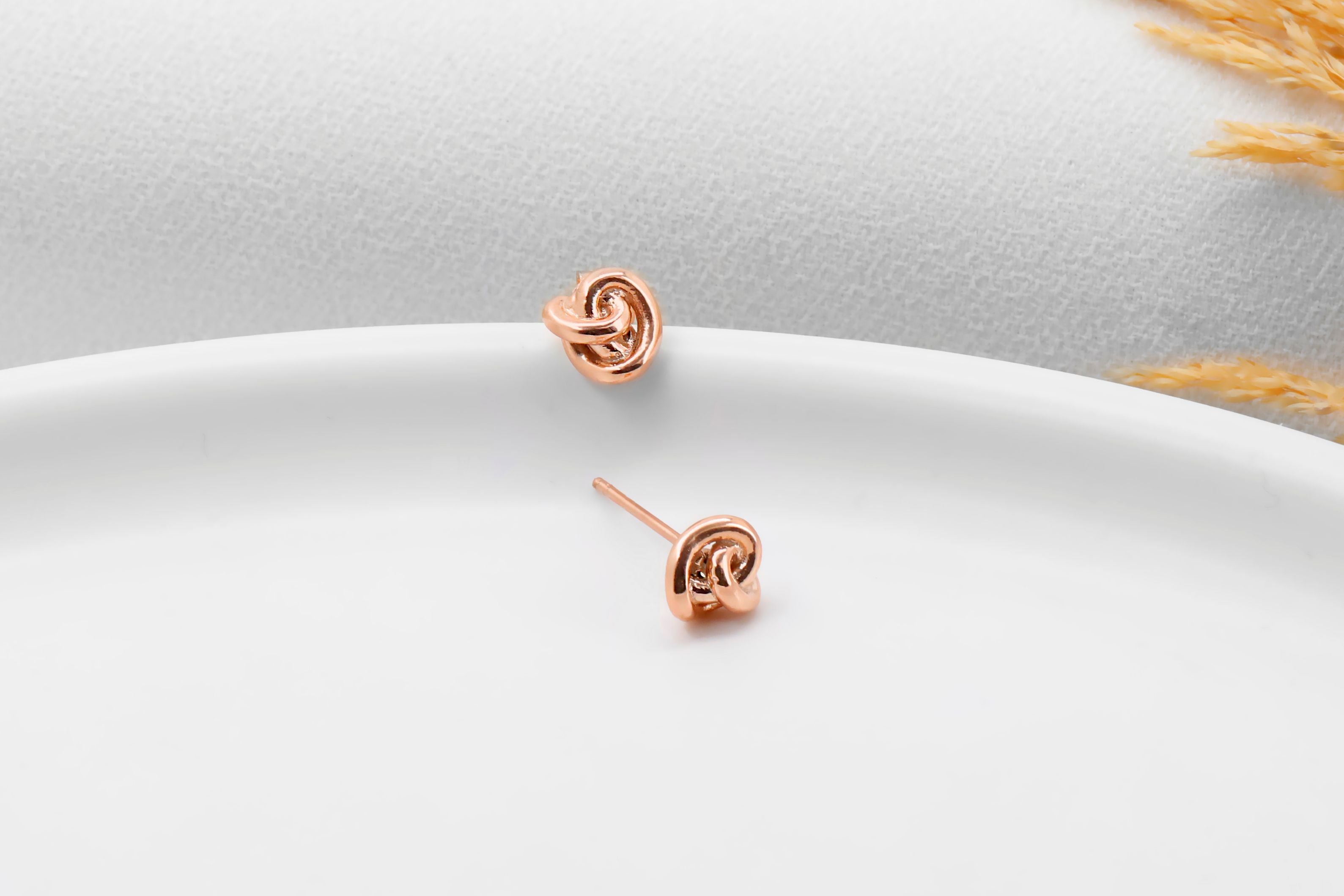 Gold Knot Earrings – Minimalist Dainty Stud Earrings for Women