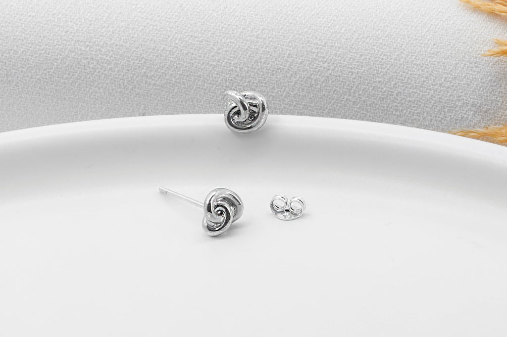 Gold Knot Earrings – Minimalist Dainty Stud Earrings for Women