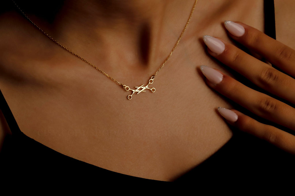 Lesbian Scissors Necklace – Minimalist Gold WLW Jewelry, Dainty Scissor Pendant