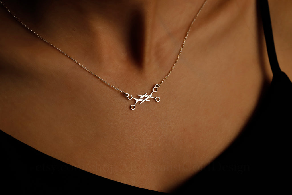 Lesbian Scissors Necklace – Minimalist Gold WLW Jewelry, Dainty Scissor Pendant