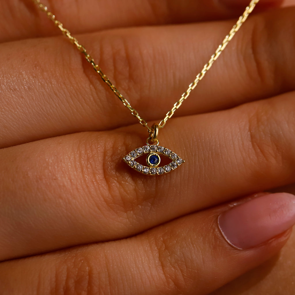 Dainty Evil Eye Necklace – Gold Protection Necklace, Spiritual Jewelry for Women